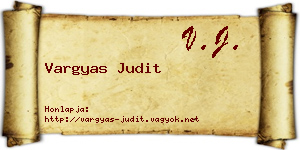 Vargyas Judit névjegykártya